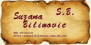 Suzana Bilimović vizit kartica